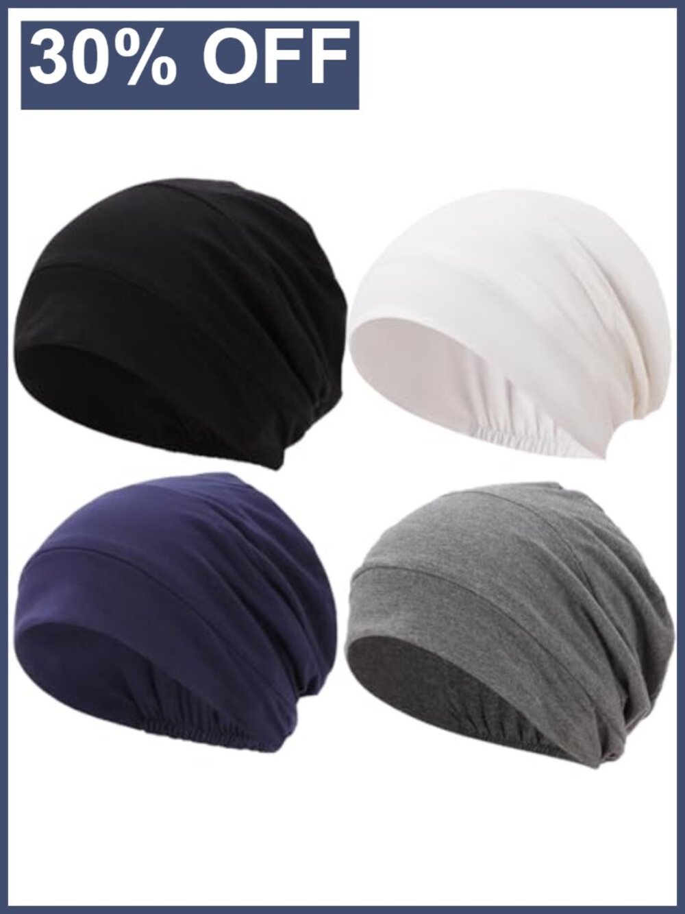 Chemo Headwear Sleeping Cap Soft Stretchy Viscose Cotton Beanie